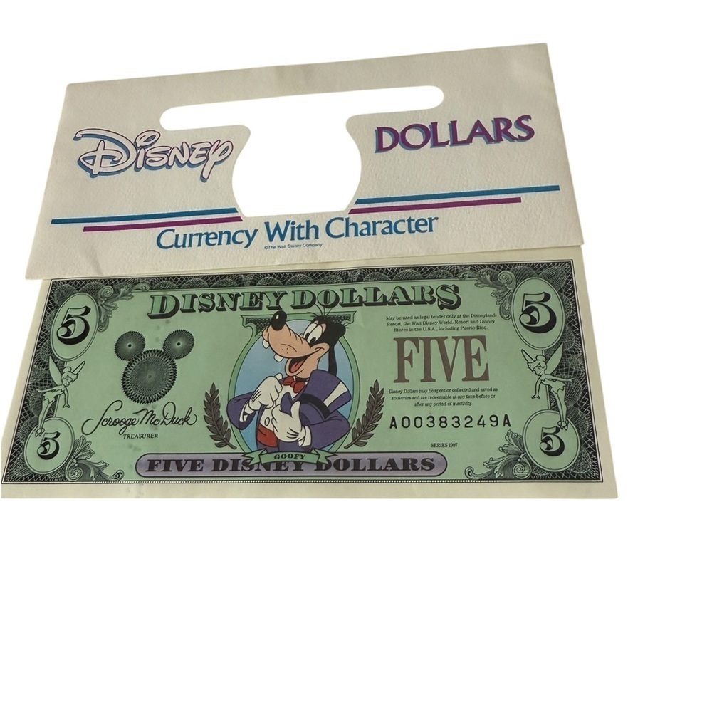 Disney 5 Dollars 1997 Series Disney World 25th Anniversary Goofy Mickey Magic